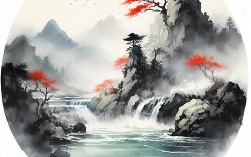 风水头像招财山水画图片