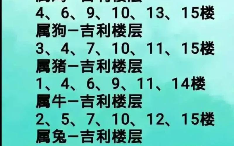 属相选择楼层的方法